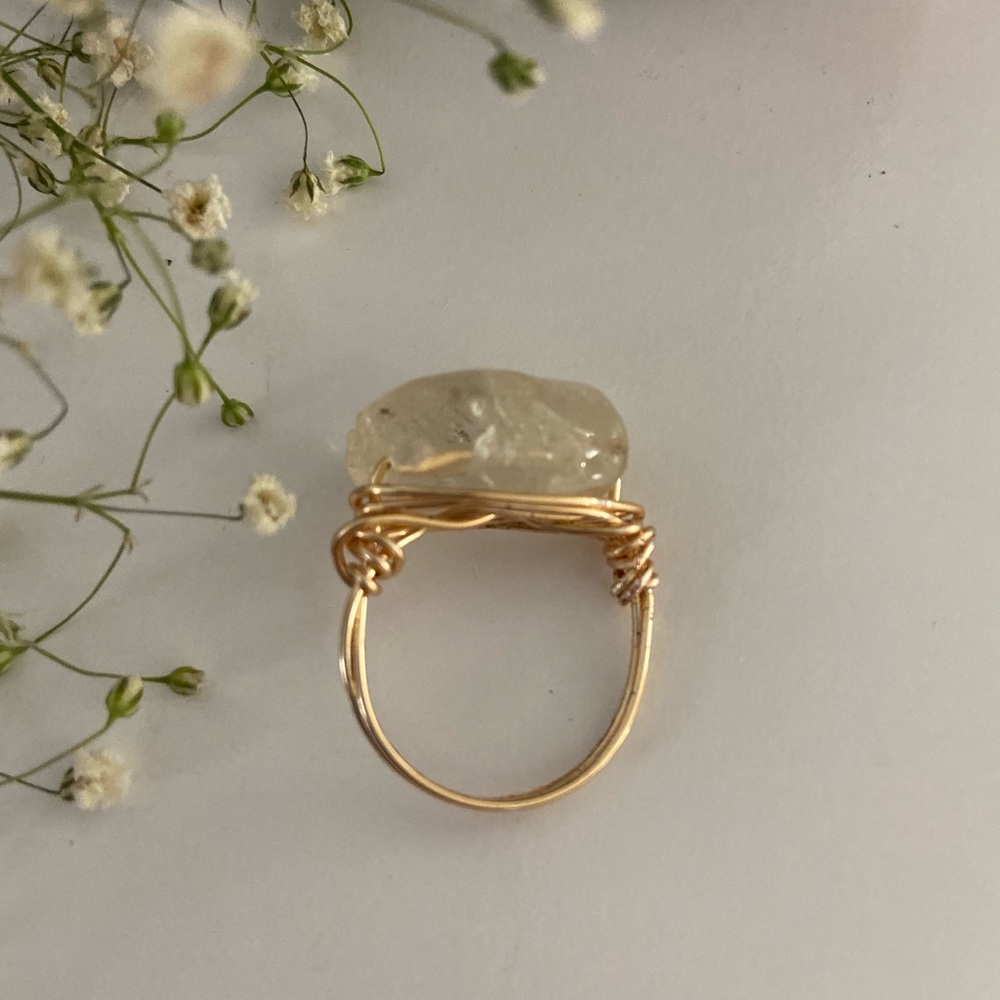 Citrine wire wrapped ring.💗